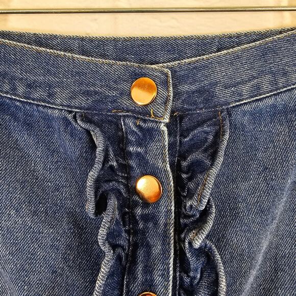 Tommy Bahama Little Girls Ruffled Button Blue Jean Denim Mini Skirt Size XS 4 - Picture 2 of 9